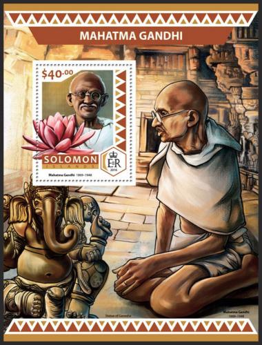 Poštovní známka Šalamounovy ostrovy 2016 Mahátma Gándhí Mi# Block 600 Kat 12€