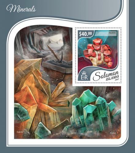 Poštovní známka Šalamounovy ostrovy 2017 Minerály Mi# Block 677 Kat 12€