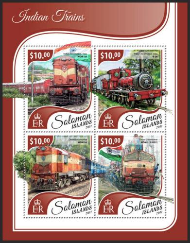 Poštovní známky Šalamounovy ostrovy 2017 Indické lokomotivy Mi# 4692-95 Kat 12€