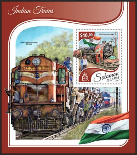Poštovní známka Šalamounovy ostrovy 2017 Indické lokomotivy Mi# Block 689 Kat 12€