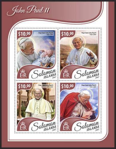 Poštovní známky Šalamounovy ostrovy 2017 Papež Jan Pavel II. Mi# 4742-45 Kat 12€