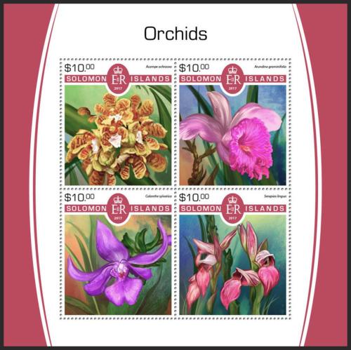 Poštovní známky Šalamounovy ostrovy 2017 Orchideje Mi# 4757-60 Kat 12€