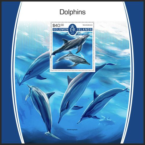 Poštovní známka Šalamounovy ostrovy 2017 Delfíni Mi# Block 707 Kat 12€