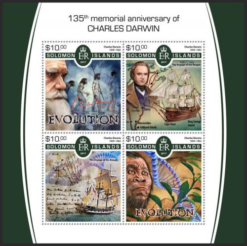 Poštovní známky Šalamounovy ostrovy 2017 Charles Darwin Mi# 4797-4800 Kat 12€