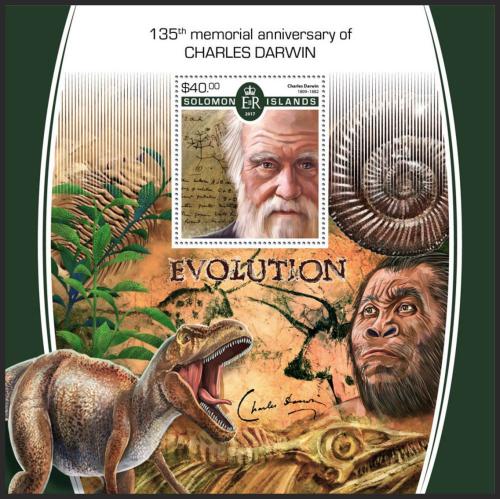 Poštovní známka Šalamounovy ostrovy 2017 Charles Darwin Mi# Block 710 Kat 12€ 