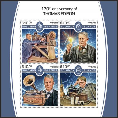 Poštovní známky Šalamounovy ostrovy 2017 Thomas Alva Edison Mi# 4802-05 Kat 12€