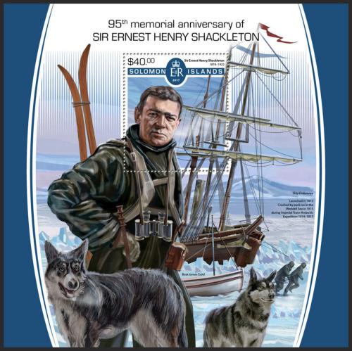 Poštovní známka Šalamounovy ostrovy 2017 Ernest Shackleton Mi# Block 716 Kat 12€