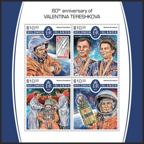 Poštovní známky Šalamounovy ostrovy 2017 Valentina Tìreškovová Mi# 4847-50 Kat 12€