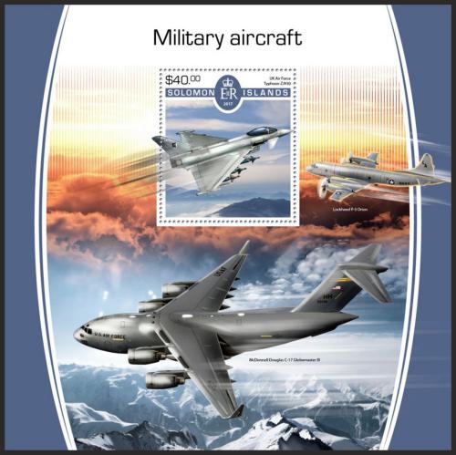 Poštovní známka Šalamounovy ostrovy 2017 Vojenská letadla Mi# Block 723 Kat 12€