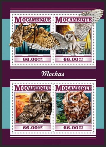 Poštovní známky Mosambik 2015 Sovy Mi# 8169-72 Kat 15€
