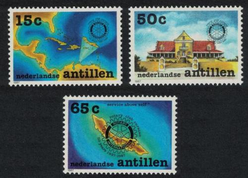 Potovn znmky Nizozemsk Antily 1987 Klub Rotary, 50. vro Mi# 611-13