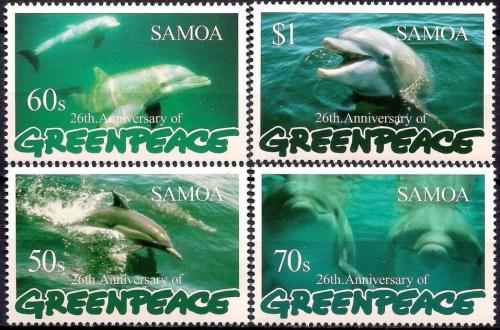 Potovn znmky Samoa 1997 Delfn skkav Mi# 860-63 - zvtit obrzek