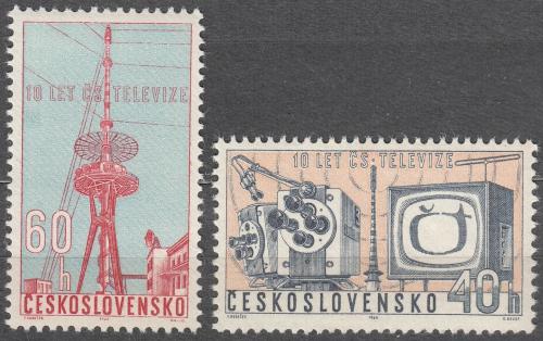 Potovn znmky eskoslovensko 1963 eskoslovensk televize, 10. vro Mi# 1394-95