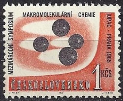 Potovn znmka eskoslovensko 1965 Mezinrodn symposium makromolekulrn chemie Mi# 1565