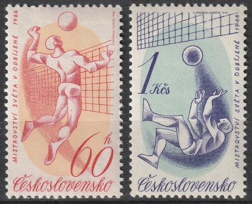 Potovn znmky eskoslovensko 1966 MS ve volejbale Mi# 1596-97