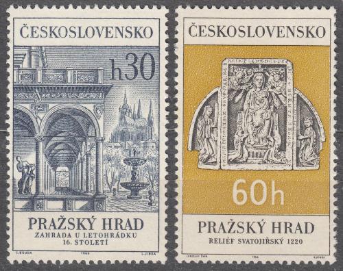 Potovn znmky eskoslovensko 1966 Prask hrad Mi# 1617-18