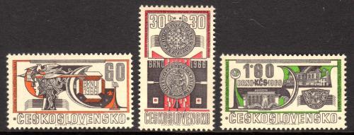 Potovn znmky eskoslovensko 1966 Vstava potovnch znmek Brno Mi# 1647-49