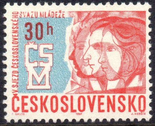 Potovn znmka eskoslovensko 1967 V. sjezd SM Mi# 1675