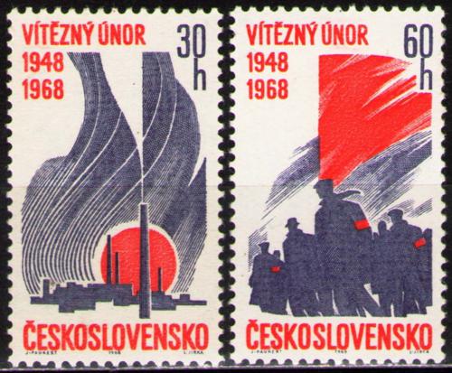 Potovn znmky eskoslovensko 1968 Vtzn nor, 20. vro Mi# 1770-71