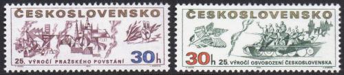 Potovn znmky eskoslovensko 1970 Osvobozen a Prask povstn, 25. vro Mi# 1941-42