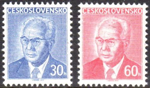 Potovn znmky eskoslovensko 1975 Prezident Gustav Husk Mi# 2283-84