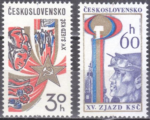 Potovn znmky eskoslovensko 1976 XV. sjezd KS Mi# 2312-13