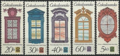 Potovn znmky eskoslovensko 1977 Historick okna Mi# 2364-68