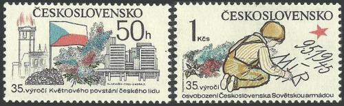 Potovn znmky eskoslovensko 1980 Osvobozen a Kvtnov povstn, 35. vro Mi# 2567-68