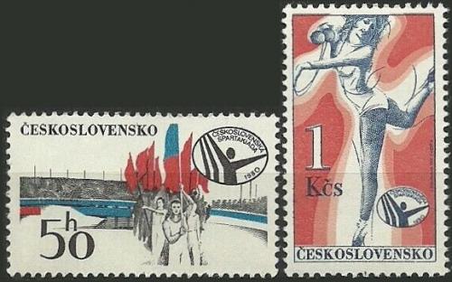 Potovn znmky eskoslovensko 1980 Spartakida Mi# 2571-72