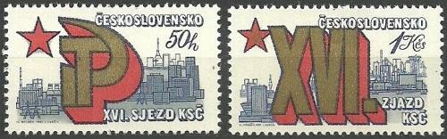 Potovn znmky eskoslovensko 1981 XVI. sjezd KS Mi# 2612-13