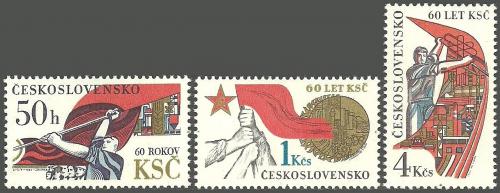 Potovn znmky eskoslovensko 1981 KS, 60. vro Mi# 2614-16