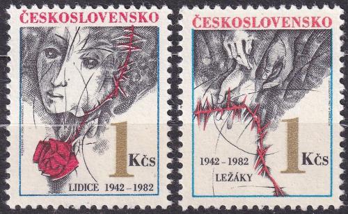 Potovn znmky eskoslovensko 1982 Vyplen Lidic a Lek, 40. vro Mi# 2667-68