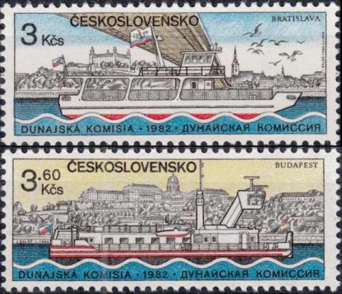 Potovn znmky eskoslovensko 1982 Dunajsk komise Mi# 2679-80