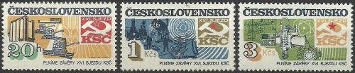 Potovn znmky eskoslovensko 1982 Socialistick vstavba Mi# 2681-83