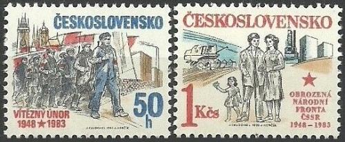 Potovn znmky eskoslovensko 1983 Vtzn nor a Nrodn fronta Mi# 2703-04