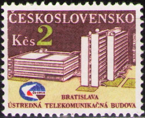 Potovn znmka eskoslovensko 1984 stedn telekomunikan budova v Bratislav Mi# 2766