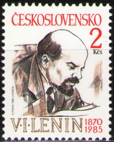 Potovn znmka eskoslovensko 1985 V. I. Lenin Mi# 2805