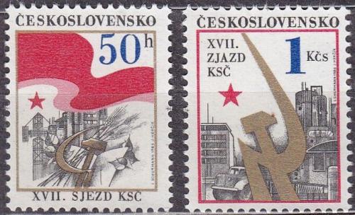 Potovn znmky eskoslovensko 1986 XVII. sjezd KS Mi# 2853-54