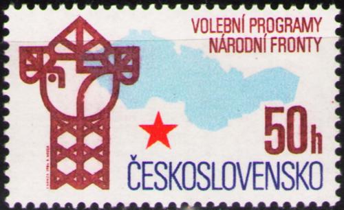 Potovn znmka eskoslovensko 1986 Volebn programy Nrodn fronty Mi# 2857