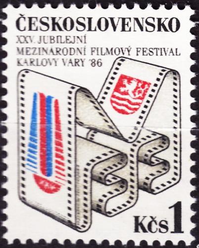 Potovn znmka eskoslovensko 1986 Mezinrodn filmov festival Karlovy Vary Mi# 2858