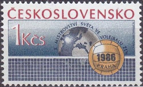 Potovn znmka eskoslovensko 1986 MS ve volejbalu en Mi# 2863