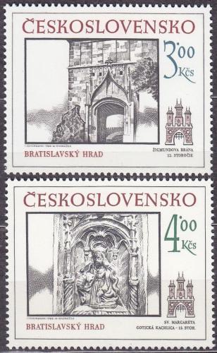 Potovn znmky eskoslovensko 1986 Bratislavsk historick motivy Mi# 2873-74