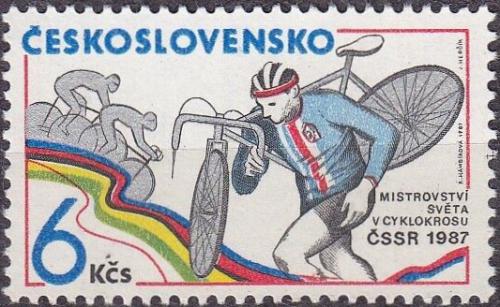 Potovn znmka eskoslovensko 1987 MS v cyklokrosu Mi# 2895