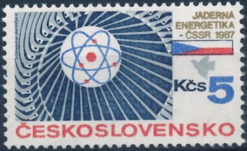 Potovn znmka eskoslovensko 1987 Jadern energetika Mi# 2906