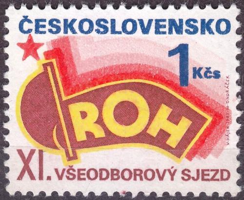 Potovn znmka eskoslovensko 1987 XI. veodborov sjezd ROH Mi# 2907