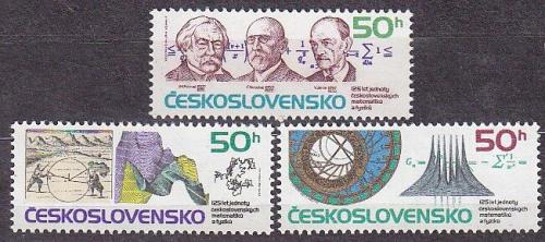 Potovn znmky eskoslovensko 1987 Jednota eskoslovenskch matematik a fyzik Mi# 2918-20
