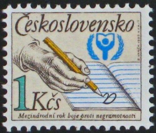Potovn znmka eskoslovensko 1990 Mezinrodn rok boje proti negramotnosti Mi# 3029 - zvtit obrzek