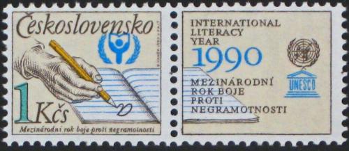 Potovn znmka eskoslovensko 1990 Mezinrodn rok boje proti negramotnosti Mi# 3029