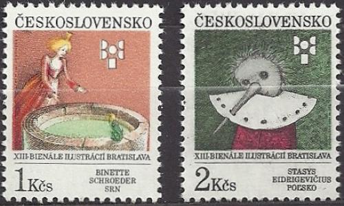 Potovn znmky eskoslovensko 1991 Ilustrace dtskch knih Mi# 3093-94