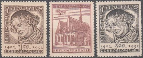 Potovn znmky eskoslovensko 1952 Jan Hus a Betlmsk kaple Mi# 743-45 - zvtit obrzek